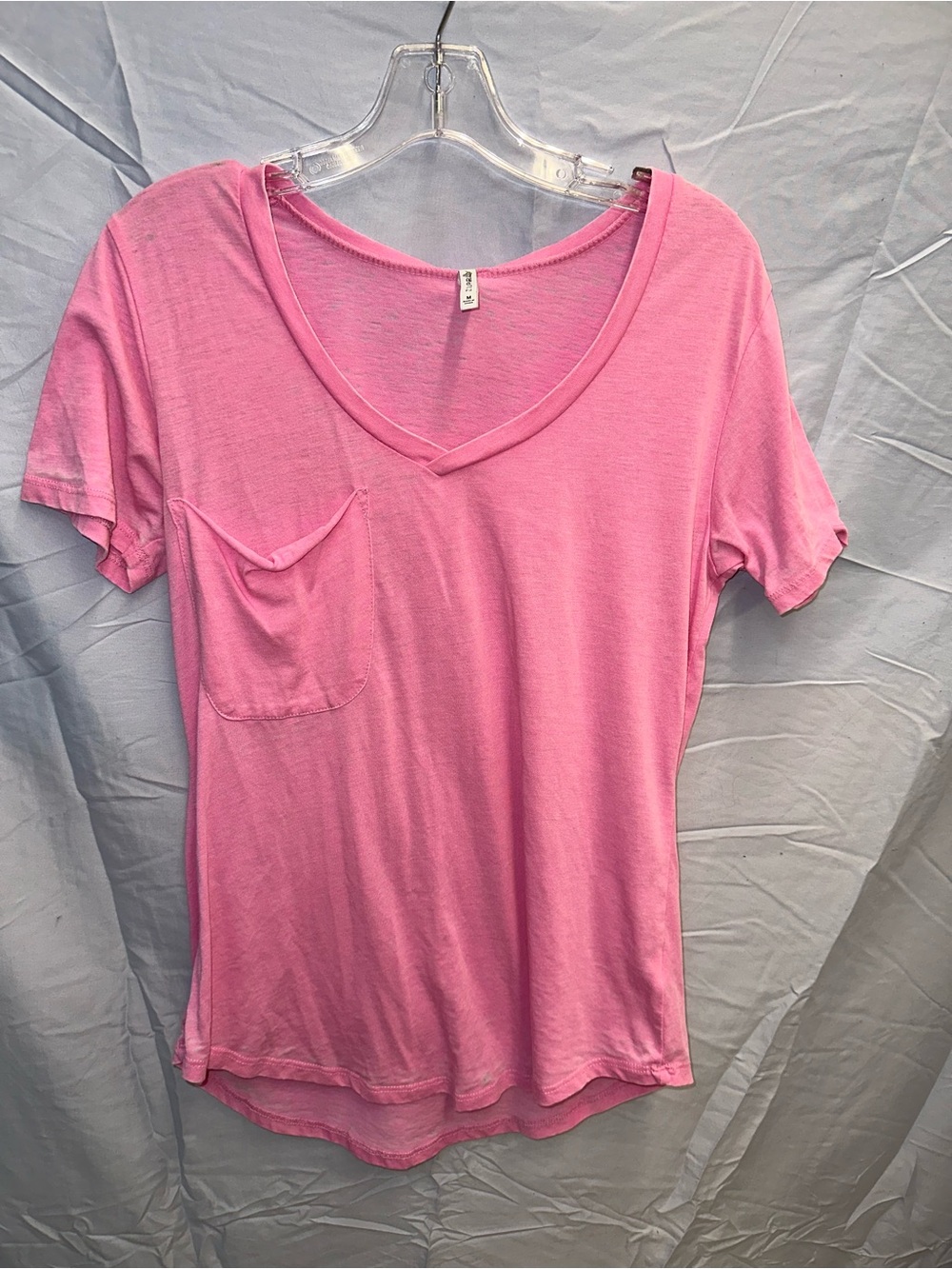 Z Supply Pink V-Neck Short Sleeve Pocket Tee